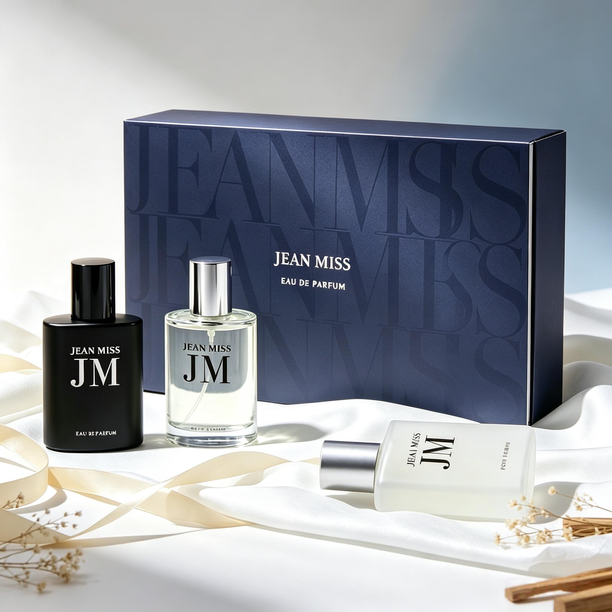 JEAN MISS 3x30ML, Men's 3 Counts Cologne Gift Set, Long Lasting Eau De Toilette Fragrance, Daily Use Scent for Men, Perfume Para Hombres, Vanilla Perfumes, Gift for Boyfriend & Father, Cologne Discovery Set, Summer Travel Perfume Set, curations