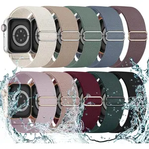 Water-resistant Stretchy Watch Band (Band Only), 10pcs Multicolor Waterproof Solo Loop Elastic Sport Straps for iWatch Series 10 9 8 7 6 5 4 3 SE Ultra, Smart Watch Accessories, Smartwatch Strap