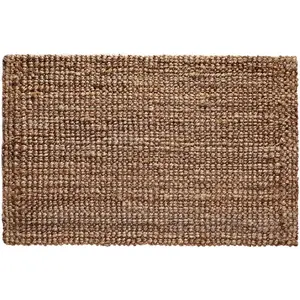 Handspun Jute Area Rug -  Handwoven Reversible Chunky Textured  Rug - Tan Beige Neutral Accent Carpet for Rustic Farmhouse Decor, Entryway, Bedroom, Family Room - 24x36 inches