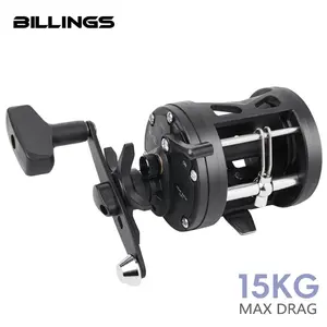 BILLINGS LDT Series Saltwater Trolling Drum Reel, Casting Sea Fishing Reel, 3.8:1 Gear Ratio Ambidextrous Aluminum Alloy Round Baitcasting Reel, Saltwater Casting Reels, Fishing Accessories, Fishing Supplies, Fishing Gear Set, Fishing Tackle
