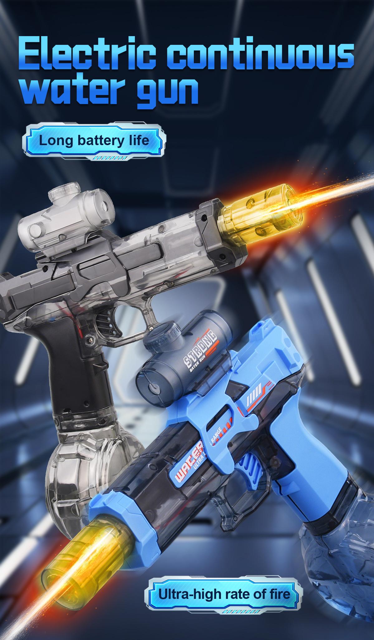 Electric Water Gun,Squirt Gun withLED Light,Rechargeable BatteryPowered ,Large Capacity Tank,WaterBlaster28-32 Ft Range, for Outdoor Pool BeachBattle Playsummer outdoor pool partybackyard game