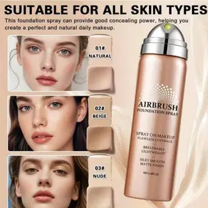 Beauty Glazed Cushion Foundation & Matte Setting Spray Set | High Coverage, Long-Lasting Matte Finish | Mature Skin Friendly | Light Beige Natural Nude Look