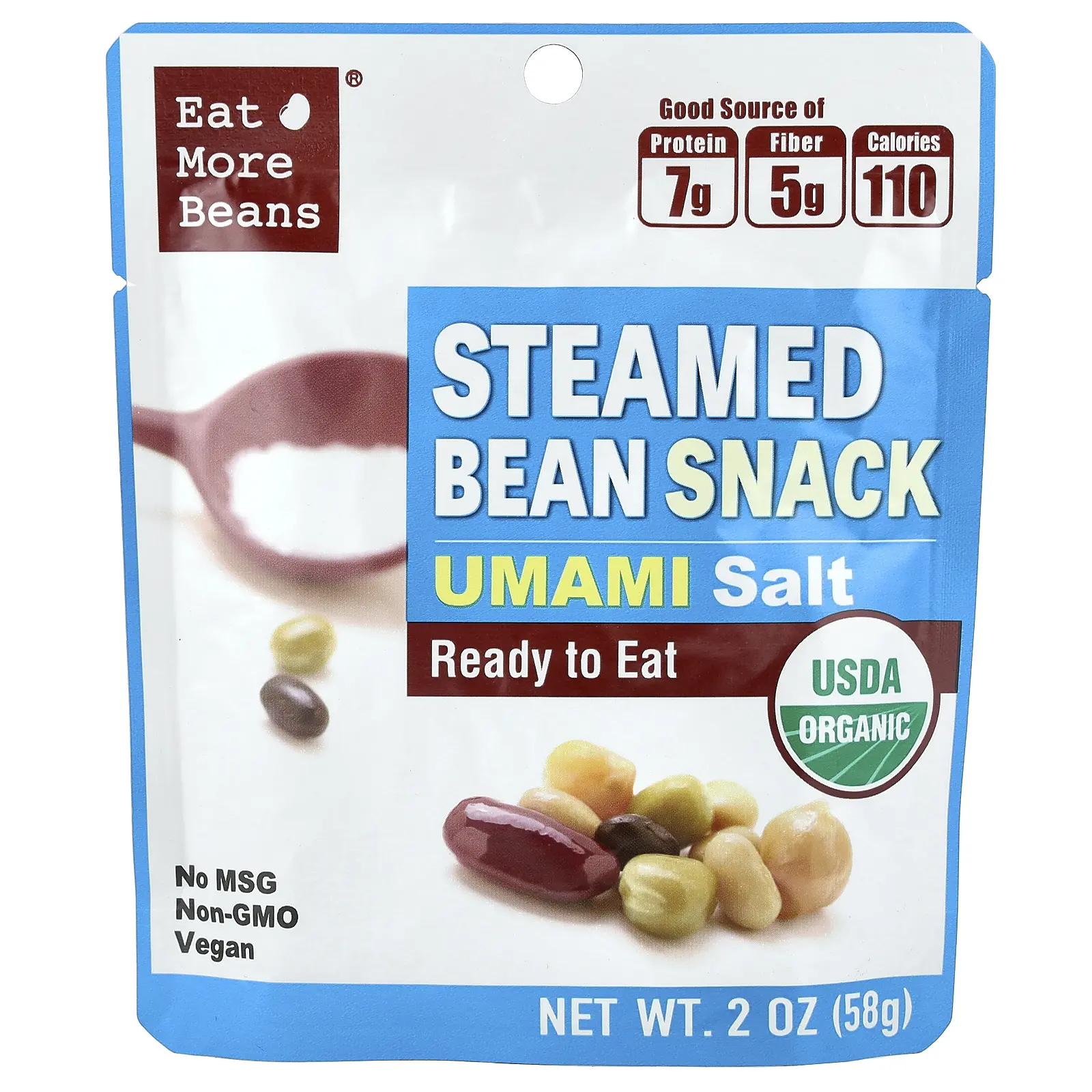 Eat More Beans Steamed Bean Snack, Umami Salt, 2 oz (58 g)
