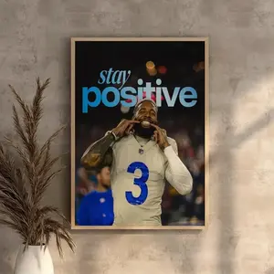 Odell Beckham Jr Fine Art Poster – Motivational Football Quote Print, NFL Wall Art, Inspirational Athlete Vintage No Canvas