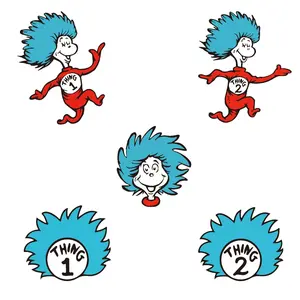 5-Piece Fun Cartoon Heat Transfer Stickers, Multifunctional Iron-On Handcraft Patches, Handmade Crafts for DIY T-Shirts, Jeans, Masks, and More