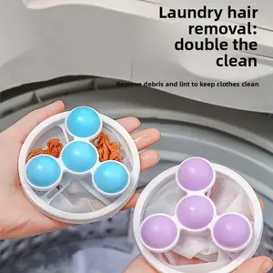 Washing Machine Filter Net Bag Hair Remover Laundry Balls, Home Use Fuzz Absorber, Sticky Cleaning Fiber Collection Laundry Bag for Laundry Room