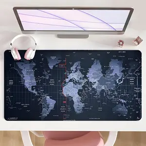 [Gaming Mouse Pad] Ultimate Tech Blue Terrain Design Non-Slip MousePad For Desk, Desktop Accessory, With Rubber Base & Stitched Edge, Perfect For Home Office Use And Holiday Gifts
