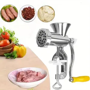 Manual Cast Iron Meat Grinder & Sausage Stuffer – 3-in-1 Heavy Duty Food Mincer for Beef, Pork, Fish, Chili Pepper, Garlic & Baby Food outdoorfun