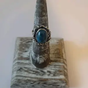 Silver Blue Apatite ring