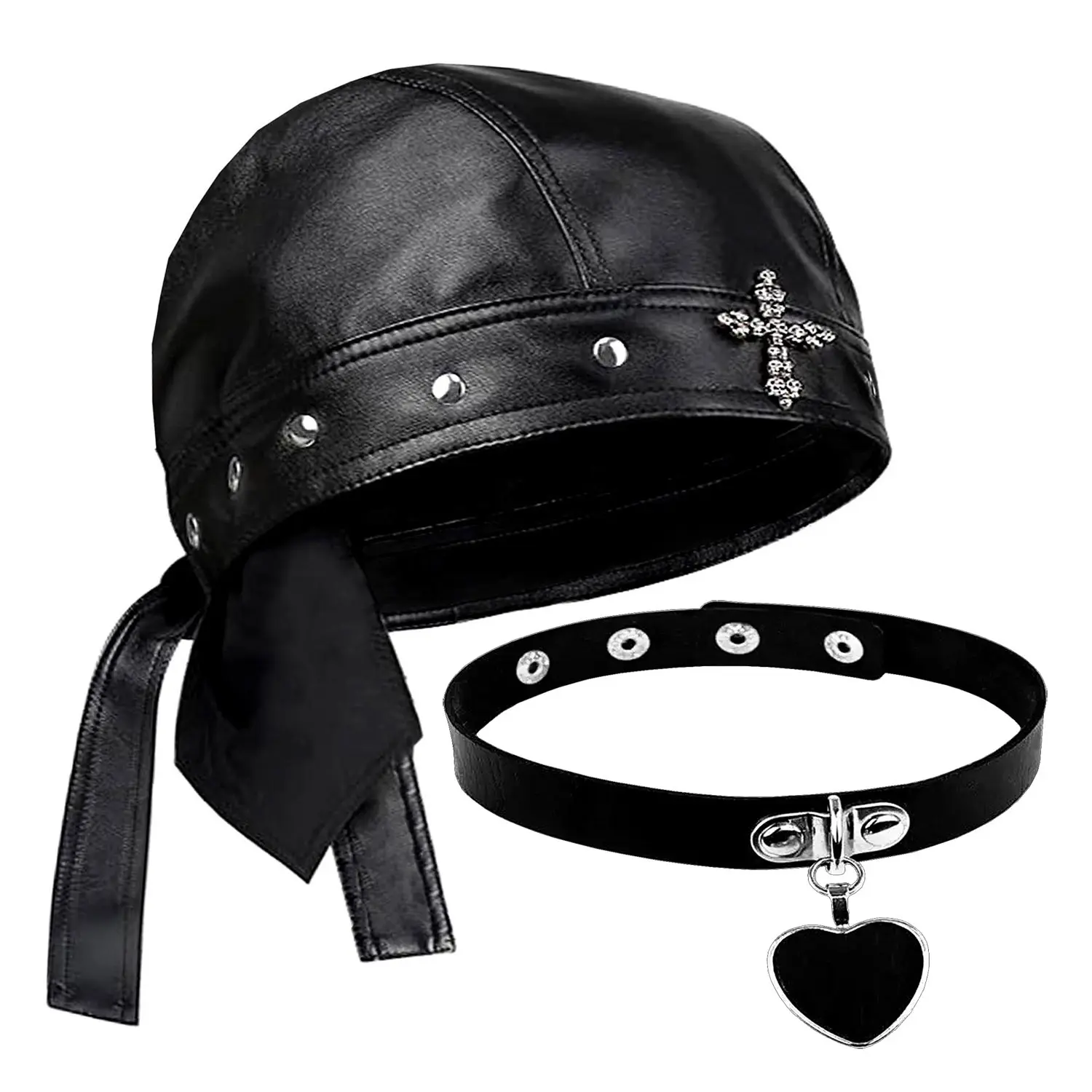 Rock Doo Rags Skull Biker Bandana Studs Do Rag with Punk Design