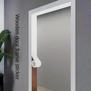 3.94 x 393.70 Inches wood grain skirting line wall sticker self adhesive waistline border for TV background and door frame waterproof easy installation home wall beautification decoration