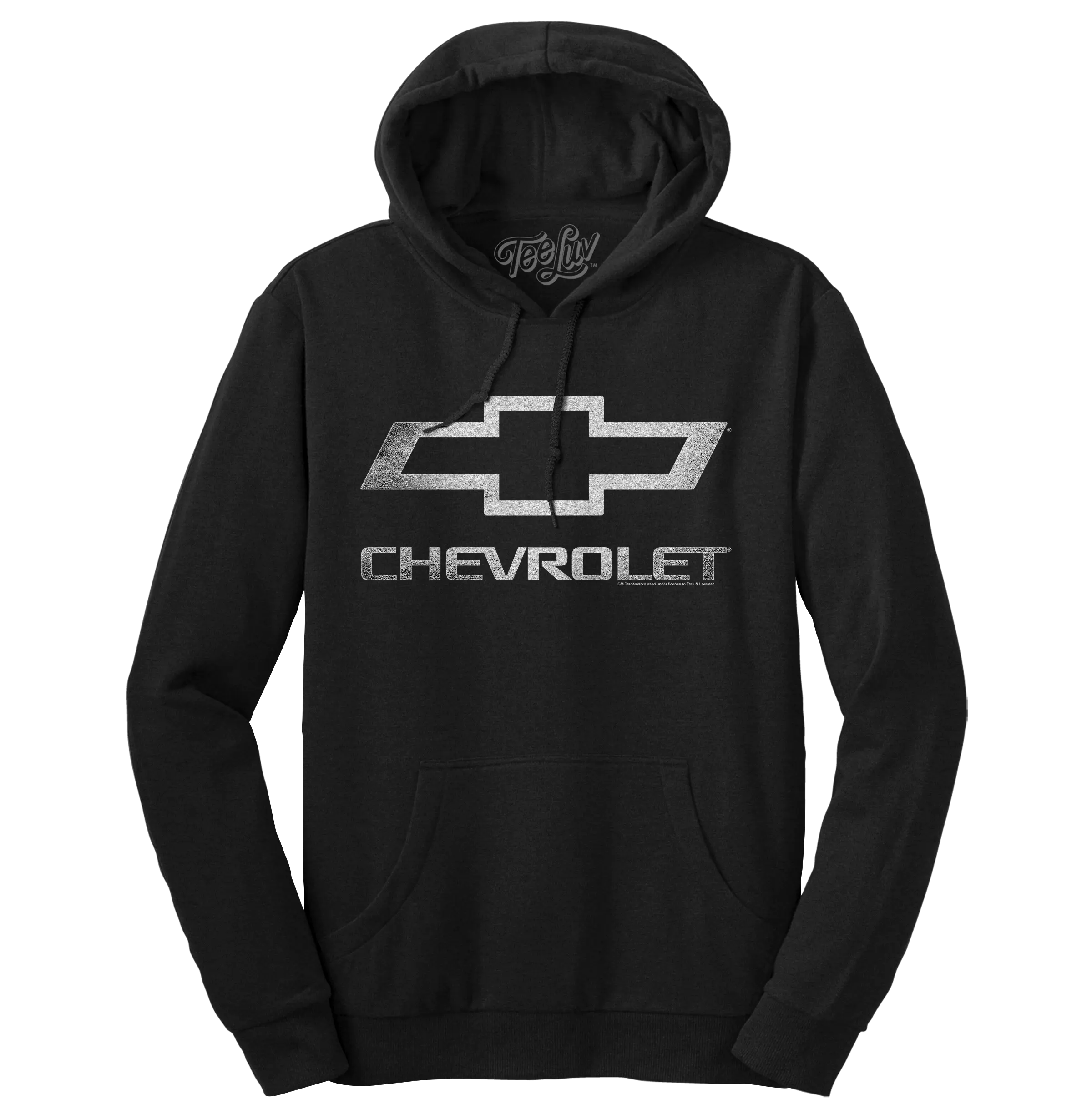 Chevrolet Logo Pullover Hooded Fleece Sweatshirt - Black
