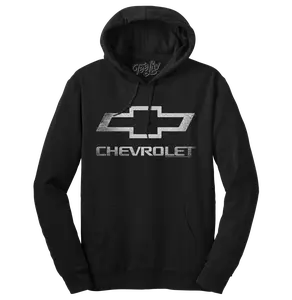 Chevrolet Logo Pullover Hooded Fleece Sweatshirt - Black