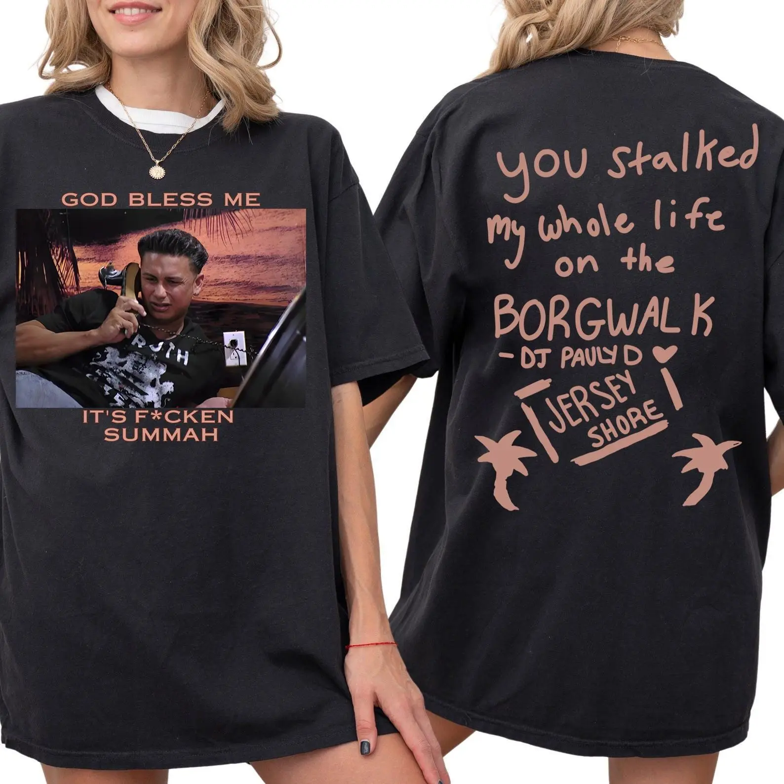 [Sale up to 40%] God Bless Me It's F*cken Summah Double Sided Shirt, Summah Shirt, New trend Tshirt, Jersey Shore Shirt, Movie Shirt, Funny Movie Quote Shirt