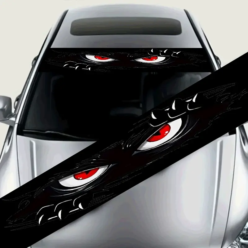 1PC  Monster Eye Car Sticker Waterproof, UV-resistant and Durable Suitable for Cars, Vans and SUVs Personalised Decoration for Front Windscreens Waterproof and Durable Vehicle Exterior DIY Decal Car Truck Decal