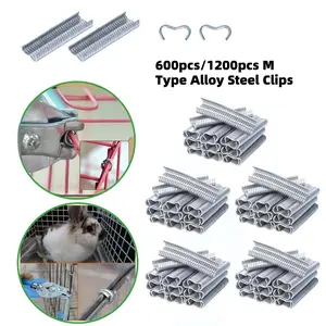 M Type Alloy Steel Clips, M-Clamp for Animal Cage Ring Clamps - Heavy Duty Metal Construction for Chicken Coops, Rabbit Cages, Wire Fencing Installations, Sturdy and Durable Construction for Pet Owners, Poultry Coop Accessory, Chicken Coop Accessories