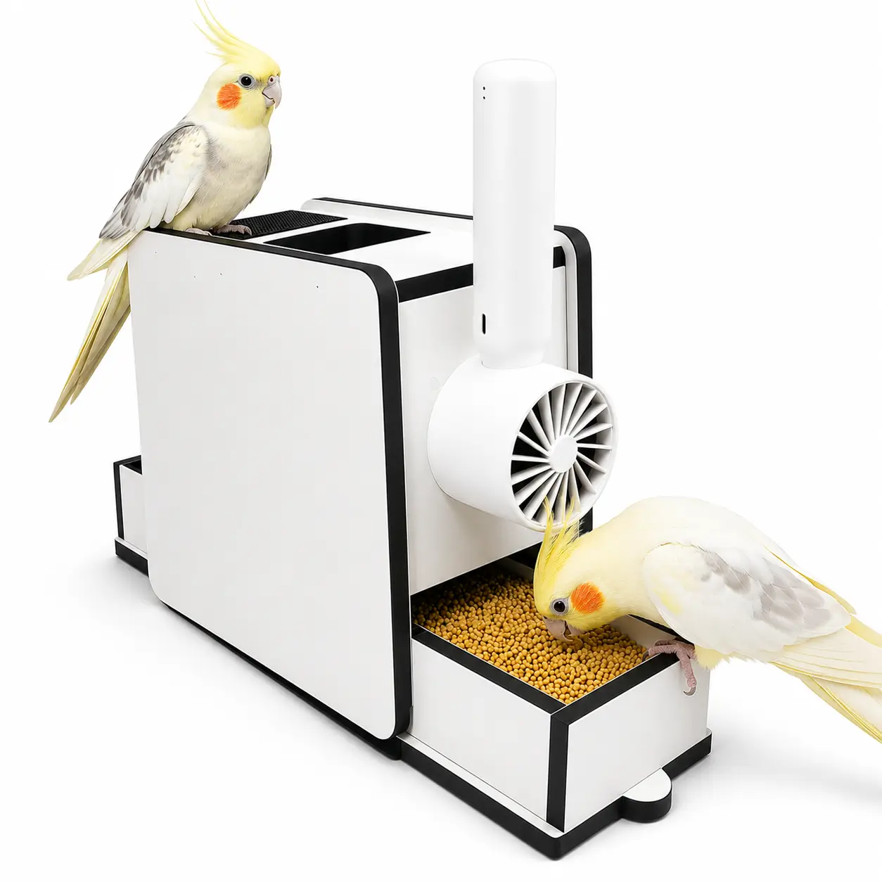 Bird Seed Hull Separator Box | Electric Bird Seed Cleaner with USB Rechargeable Fan | Automatic Seed Saver & Chaff Catcher for Parrots, Budgies, Cockatiels, Stop Throwing Away Good Bird Seed!