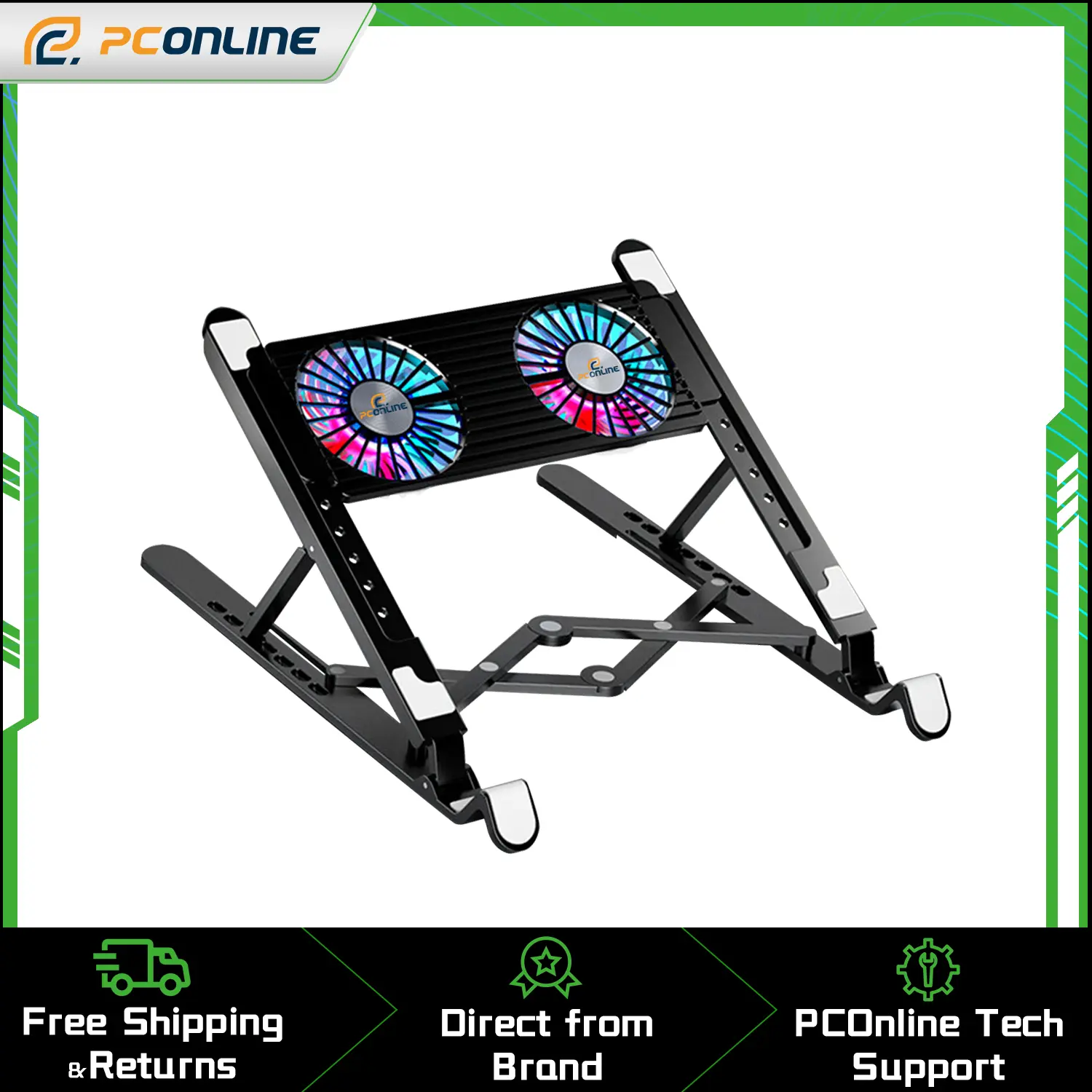 PCOnline Portable Folding Dual Fan Air-Cooled Radiator for Laptops ...