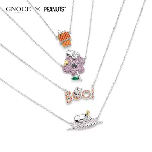 Gnoce Peanuts Collab Necklace for Women Snoopy & Woodstock Bubble Bath in Bathtub Necklace for Her, Daughter, Wife, Valentine‘s Day, Mother’s Day Jewelry Gift SpringStatements