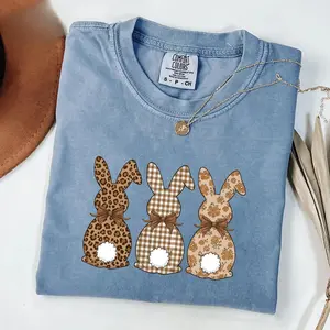 Comfort Colors Easter Bunny Shirt, Brushstroke Bunny Tee, Cute Easter Gift Shirt, Coquette Bow Easter, Happy Easter Day T-Shirt - ShamCren