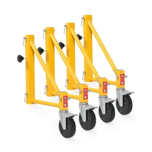 fathersdaygift  VEVOR 4-Pack Scaffold Outriggers, 1000 lbs Total Load Capacity Baker-Style Scaffolding Accessory with Swivel Casters, Carbon Steel Scaffold Wheel System with Rust Proof Galvanized Surface, Yellow
