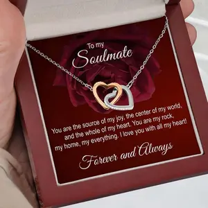 Soulmate Heart Necklace Sentimental Love You Gift Personalized Message Card Birthday Unique Gifts