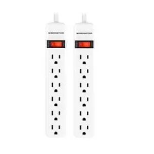 Monster 3001093 2.5 ft. 6 Outlets Power Strip, White