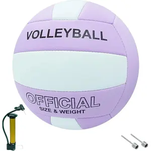 Official Size 5 Soft Volleyball for Indoor Outdoor Beach Pool Gym Training, 1 Volleyball with 1 Pump & 2 Air Needles for Girls Boys Teenager Adult