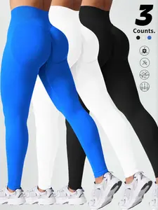 Women's Seamless Sporty Athletic High-Waist Tight Pants Leggings, Perfect for Yoga & Casual Wear, High Elasticity Fit, Comfortable Skin-Friendly Design Activewear