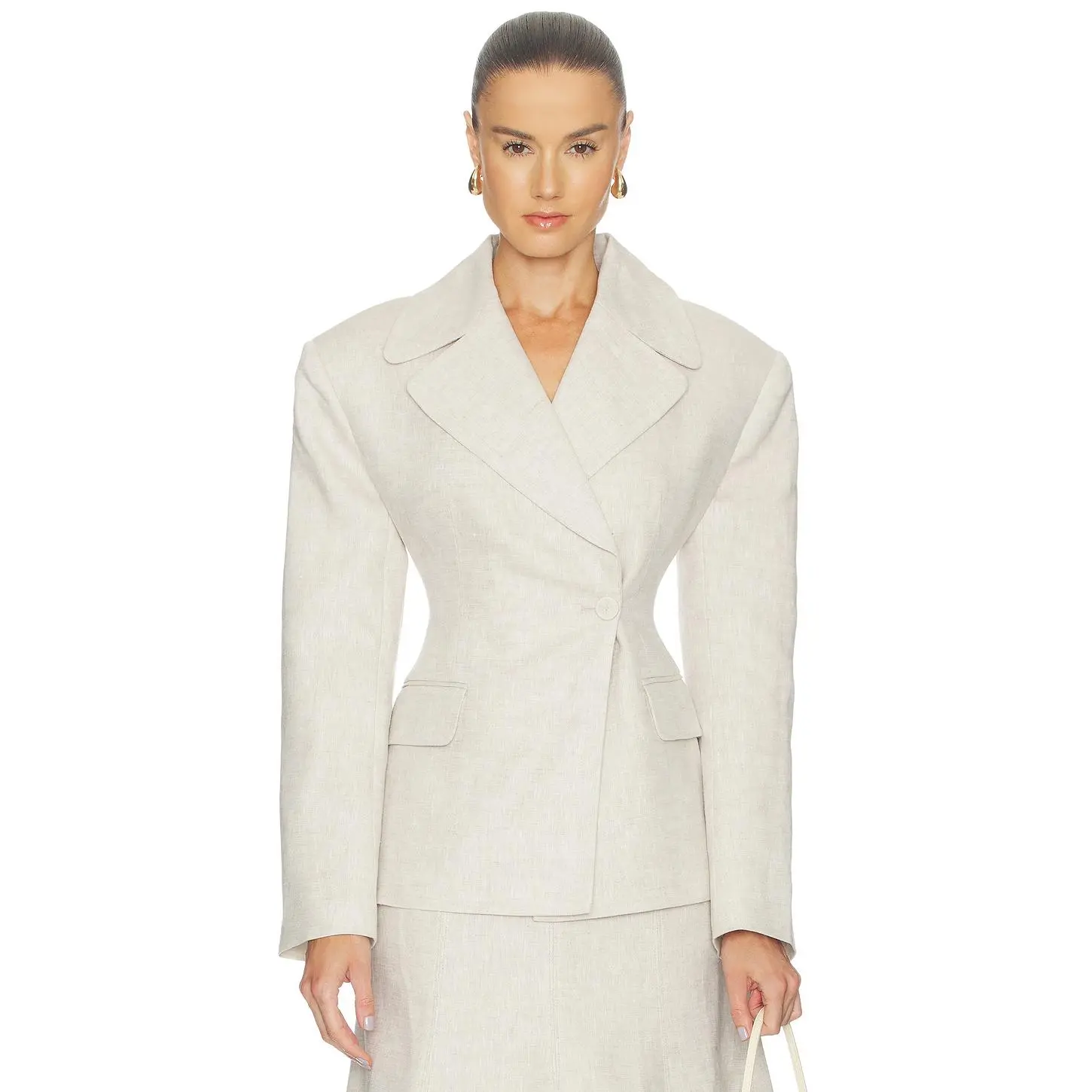 Camila Coelho Malena Linen Blazer in Tan Camila Coelho Malena Linen Blazer in Tan