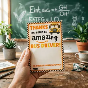 Bus Driver Gift Card Holder, Thank You Bus Driver Gifts, School Day Gift Tags, 5-Pack, Perfect for Bus Drivers Appreciation