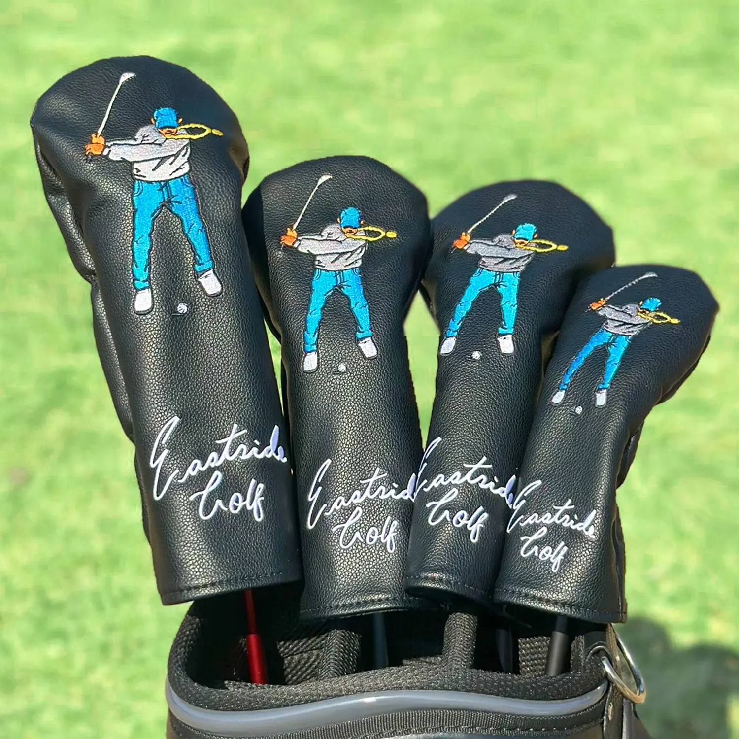 Golf Club Head Cover Swinging Cartoon Figure, Small Size, Suitable for Driver, Fairway Wood, Hybrid, Golf Club Protector, Golf Accessory, Golf Equipment, Golf Gear, Golf Supply