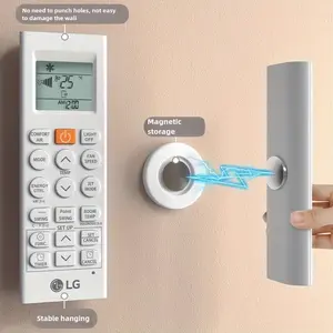 Magnetic Remote Control Wall Mount Holder No Drilling Storage Organizer for Air Conditioner TV Speaker Remotes Beige 5 Sets