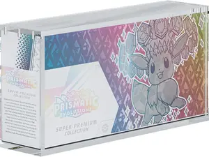 Acrylic PKMN Trading Anime Game Graded Cards TCG Booster Box Display Case with Card Slot Sliding Magnetic Lid Protective Container,Hard Holder for PKMN Booster Box Storage & Card Collection Protection