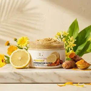 Extra Strong Brightening Turmeric and lemon Face and body scrub Vitamin C for Acne and Pimple Removal - Skincare & Skin Repair Treatment LaabelleGlow