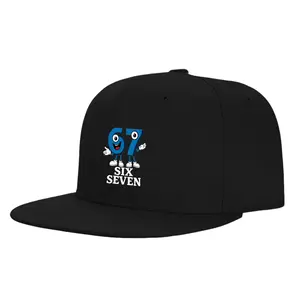 Cartoon Number 67 Flat Bill Snapback - Everyday Street Cap，Black Flat Brim Snapback outdoorfun black cap baseball