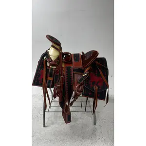 Charro Saddle – Café & Negro Bordada “El Potro Negro” (15.5”)