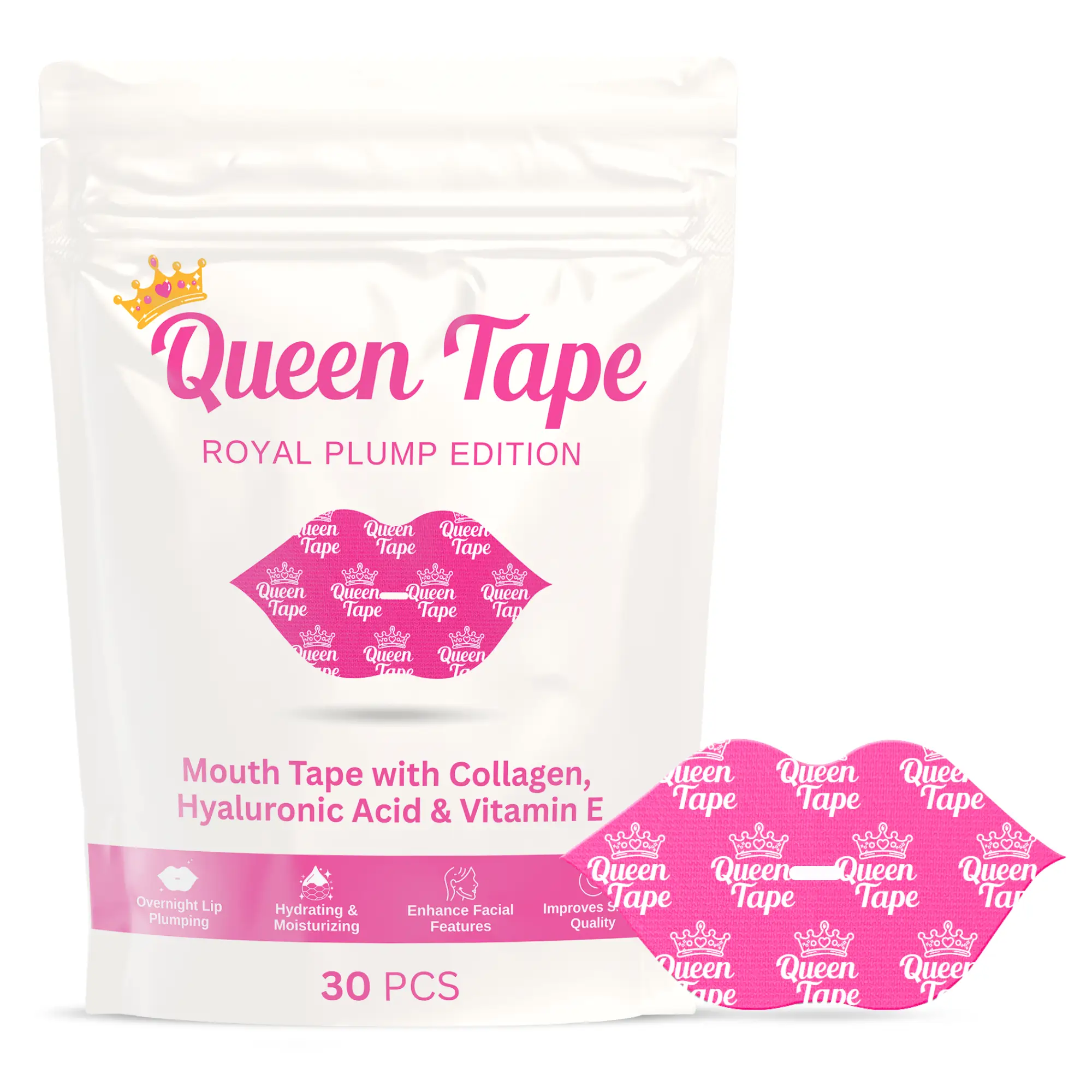 Queen Tape - Hydrating & Moisturizing Mouth Tape For Sleep - Royal Plump Edition...