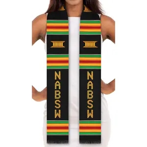 National Association of Black Social Workers (NABSW) Authentic Handwoven Kente Cloth Graduation Stole
