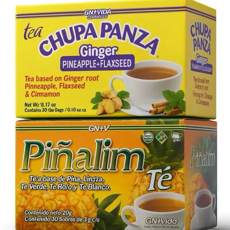 Chupa Panza + Pinalim 2-Box Combo Kit - Pineapple Ginger Beverage, Exotic Flavor Fruit & Herbal Tea Blends, Factory-Packaged Infusion