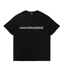 Overstimulated Minimalist T-Shirt ADHD Neurodivergent Casual Tee Soft Cotton Trendy Top Gift for Her Him