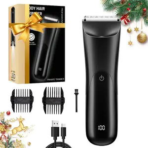 Electric Body Hair Shaver-Groin Hair Trimmer, Ball Trimmer for Men - Replaceable Ceramic Blade Heads, Dry Use Only, USB Recharge, Male Hygiene Razor Safe Quick Gifts Cordless Gentle Trimming Fast Trimming