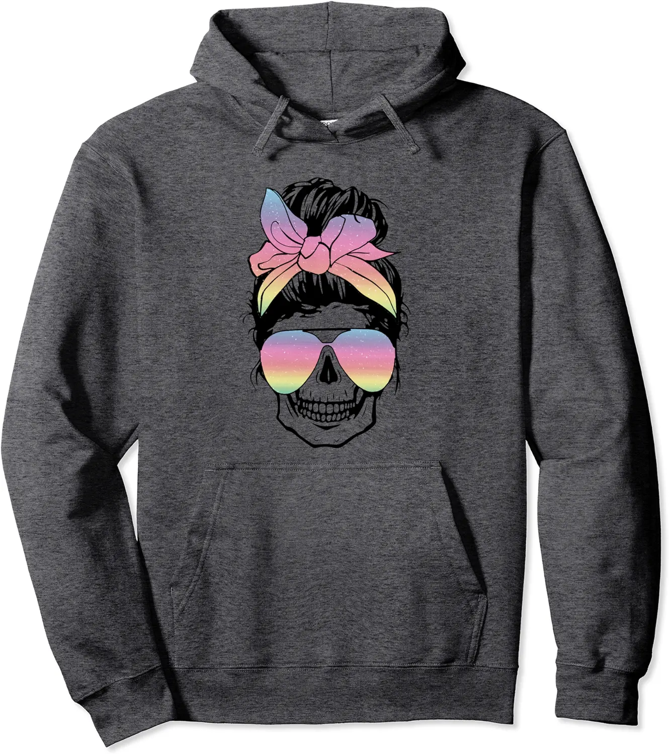 Skull Mom Messy Bun Aviator Glasses Bandana Mother Life Pullover Hoodie - Mohamedab Shop 34B091CF1DCG
