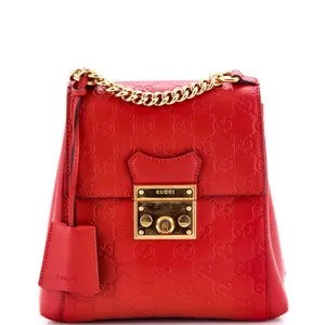 Pre-owned GUCCI Leather Backpacks Padlock Backpack Guccissima Mini by Rebag