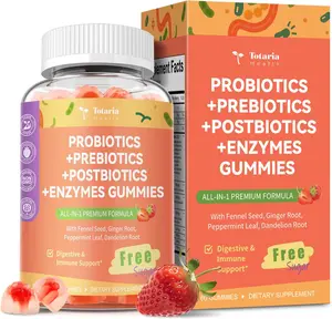 Sugar Free 5-in-1 Probiotic Prebiotic Postbiotic Gummy 36 Strains Probiotics for Women Men with Digestive Enzymes Peppermint Complete Immune Gut and Digestive Support Vegan Supplement for Bloating Relief and Daily Wellness Support 60 Count Gummies