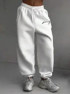 Men's Letter Print Sweatpants, Casual Regular Fit Pocket Jogger Pants for Daily Wear, Men's Trousers for All Seasons, Athleisure Style Bottoms