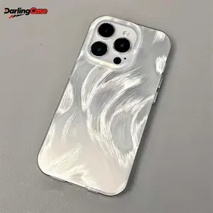 DarlingCase Fuzzy Feather Yarn iPhone 17 Pro Max Case, Fits iPhone 15 Pro Max, iPhone 14 Pro, iPhone 13, Soft Plush Texture Cover with Electroplated Accents – Cozy Feel, Stand Out Cute