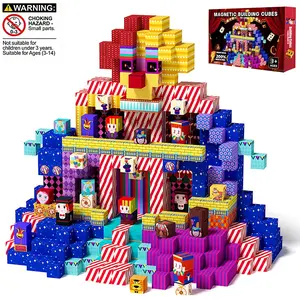 Magnetic Puzzle Building Blocks Set, Stem Montessori Creative Teaching Toy, Suitable for 3-6 & 4-12 Years, Boys Girls Birthday Christmas Gift