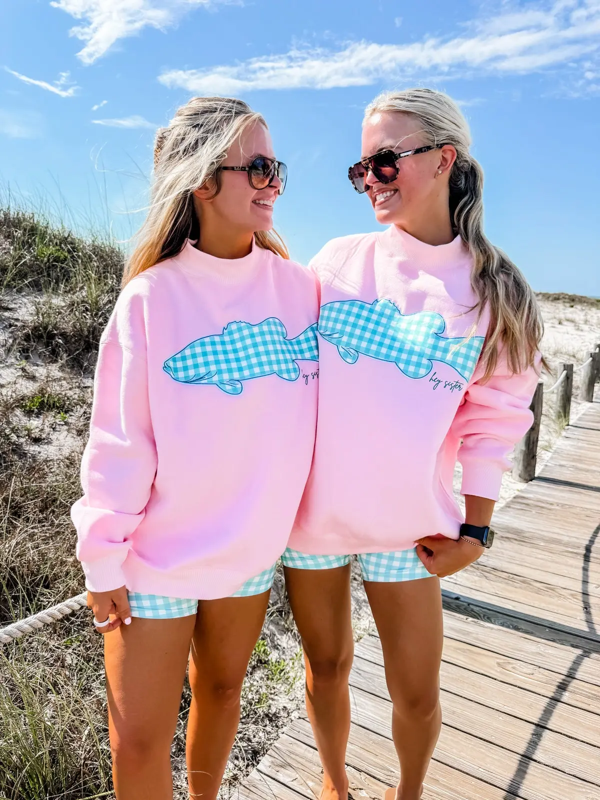 Embroidered Fish Mock Neck