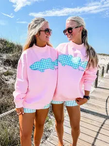 Embroidered Fish Mock Neck